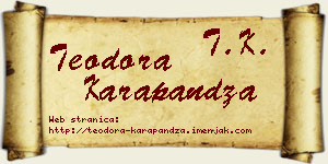 Teodora Karapandža vizit kartica